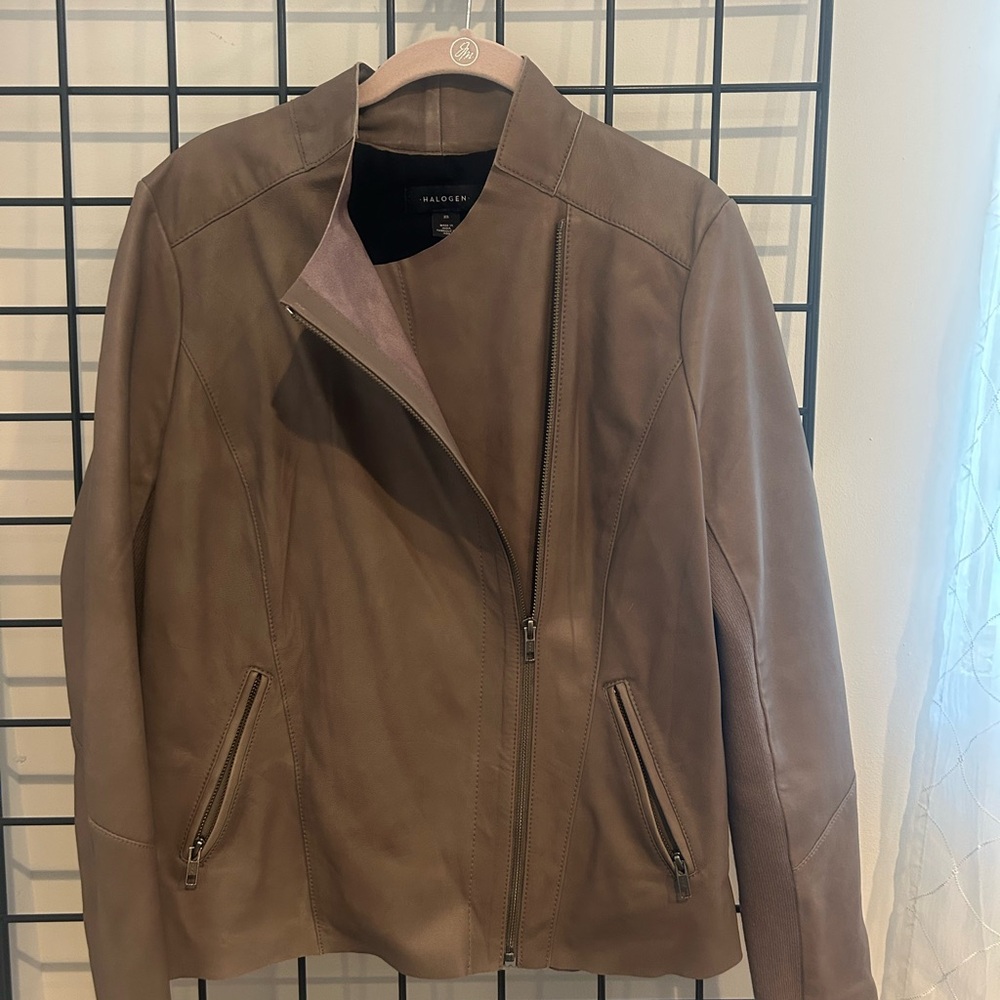 Halogen Women's Brown Leather Jacket